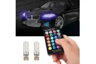 Automobilio salono apšvietimo lemputė RGB 5050 SMD valdoma pulteliu 12v T10 2W LED