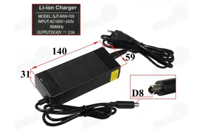 36V Ličio jonų baterijų pakrovėjas Tinka Xiaomi M365,Essential,1S,Pro,Pro2 Ninebot ES,E,F,D,MAX G30 G30E G30D ir kitiems (42V -2A) analogas EB415