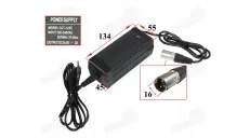 48V 2A pakrovėjas (išėjimas 54.6V) elektrinių paspirtukų, dviračių, jungtis XLR keturračių, riedlenčių, su ventiliatorium
