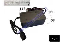 60V/20Ah 2,5-3A Battery charger for electric scooter, PRAKTIK1 lead acid batteries