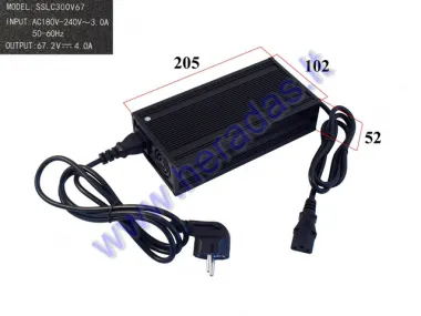 60V BATTERY CHARGER 3950 WAT FOR ELECTRIC MOTOR SCOOTER CITYCOCO ES8008 Fast Charging AC180v-240V Output 67.2V-4.0A for indoor use