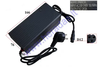 60V elektrinio paspirtuko pakrovėjas Ultron T10,T11,T108,T118,T128, X2, X3 greitasis 3A ličio jonų, be užsukimo Output 67.2V 3A