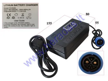 72V/20Ah BATTERY CHARGER FOR ELECTRIC SCOOTER FIT TO SKYHAWK   LITHIUM battery