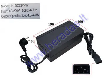 72V/32Ah 4.0-4.3A charger for electric scooter PRAKTIK2 lead batteries.