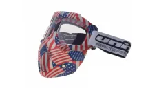 MOTORCYCLIST GOGGLES FULL FACE UNIT 655 FLAG