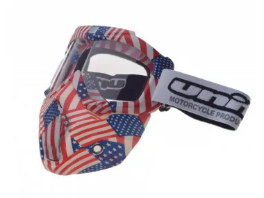 MOTORCYCLIST GOGGLES FULL FACE UNIT 655 FLAG