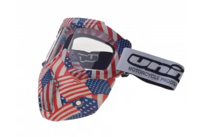 MOTORCYCLIST GOGGLES FULL FACE UNIT 655 FLAG