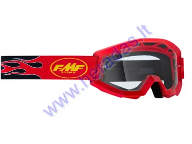 Akiniai motociklininko skaidrūs FMF VISION GOGGLE CORE, Flame