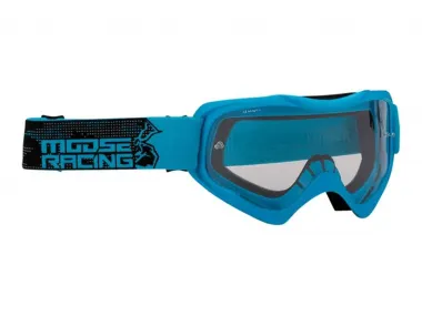 Akiniai motociklininko skaidrūs MOOSE OFFROAD AGROID BLUE mėlyna