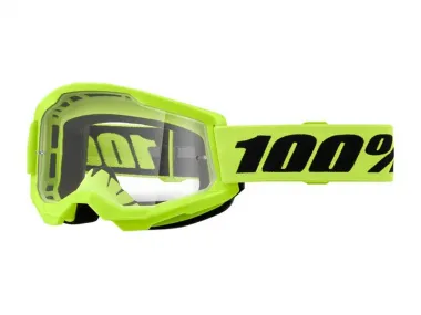Akiniai motociklininko skaidrūs STRATA 2 NEON YELLOW NEONINĖ GELTONA