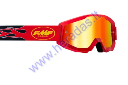 Motorcyclist googles  black lens FMF VISION GOGGLE CORE, Flame