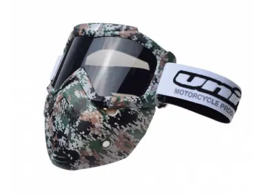 MOTORCYCLIST GOGGLES BLACK LENS  FULL FACE UNIT 655 CAMO