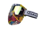 MOTORCYCLIST GOGGLES BLACK LENS FULL FACE UNIT 655 graphics