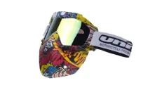 MOTORCYCLIST GOGGLES BLACK LENS FULL FACE UNIT 655 graphics