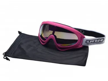 MOTORCYCLIST GOGGLES BLACK LENS UNIT 13 PINK