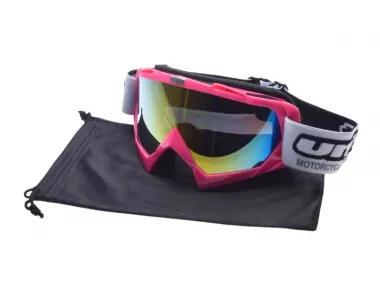 MOTORCYCLIST GOGGLES BLACK LENS UNIT 18 PINK