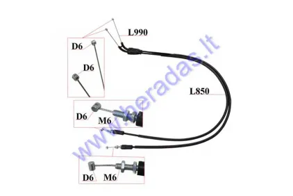 THROTTLE CABLE KTM SX-F 250 (05-15), SX-F 450 (07-15) 78102091100 Husaberg  HUSQVARNA