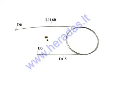 Akseleratoriaus troso remontinis komplektas universalus. Ilgis 116cm