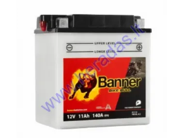 BATTERY 11Ah.140A 12V BIKE BULL BANNER YB10L-A2  135X90X145