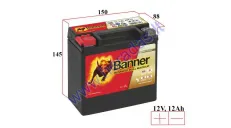 BATTERY 12Ah.200A 12V BANNER RUNNING BULL BACKUP AUX14 150X88X145