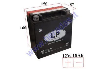 BATTERY 18AH 270A 12V Landport AGM YTX20CH-BS 150X87X160