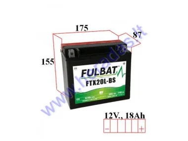 Battery 18AH 270A 12V FULBAT YTX20L-BS 175X87X155