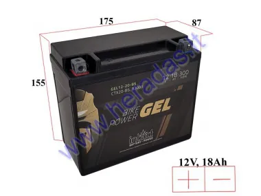 Akumuliatorius 18Ah 300A 12V INTACT GEL YTX20-BS  175X87X155