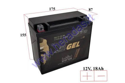 Battery 18Ah 300A 12V INTACT GEL YTX20-BS  175X87X155