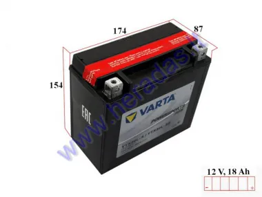 Motorcycle battery 18Ah 250A 12V YTX20L-4