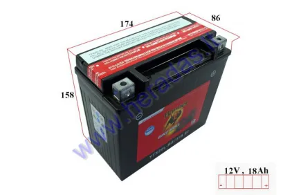 Battery 18Ah.210A 12V BANNER AGM YTX20L-BS