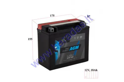 Battery 18AH.280A 12V Intact AGM YTX20L-BS 175X87X155