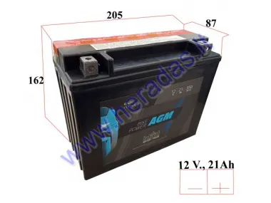 Battery 21Ah.350A  12V  INTACT AGM YTX24HL-BS  205x87x162