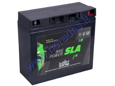 AKUMULIATORIUS 22AH.230A 12V Intact SLA 12-22 181X76X167 ŽOLIAPJOVĖS, VEJAPJOVĖS, TRAKTORIUKO, AKUMULIATORIUS