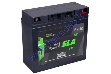 AKUMULIATORIUS 22AH.230A 12V Intact SLA 12-22 181X76X167 ŽOLIAPJOVĖS, VEJAPJOVĖS, TRAKTORIUKO, AKUMULIATORIUS