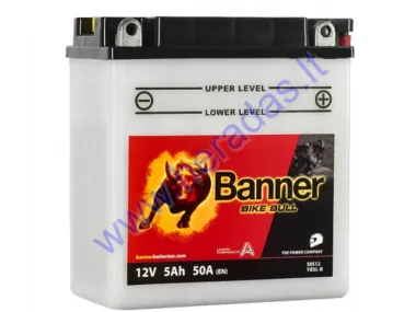 BATTERY 5Ah.50A 12V BIKE BULL BANNER YB5L-B 120x60x130mm