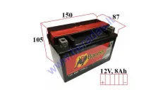 BATTERY 8AH.110A 12V BIKE BULL BANNER AGM YTX9-BS  150x87x105