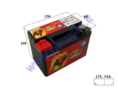 Battery 9Ah.120A 12V BANNER GEL