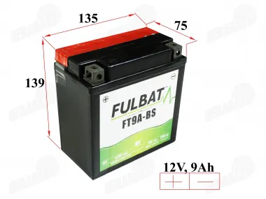 Akumuliatorius 9Ah.120A 12V FULBAT MF FT9A-BS YTX9A-BS
