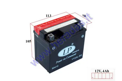 Motorcycle battery 12V 4Ah YTX5L-BS