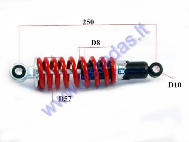 Shock absorber for 110-125 ATV quad bike L250 spring diameter 8