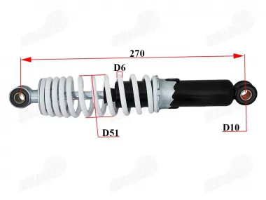 Shock absorber for 110-125 ATV quad bike L270 spring diameter 6