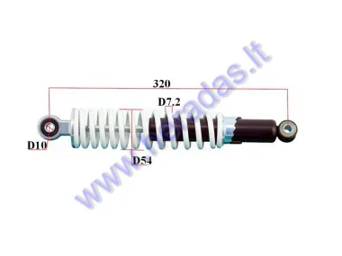 SHOCK ABSORBER FOR ATV QUAD BIKE 110-125 ATV L320 SPRING DIAMETER D8 FITS WARRIOR, FRONT