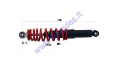 SHOCK ABSORBER FOR ATV QUAD BIKE 110-125 ATV L320 SPRING DIAMETER D8 FITS WARRIOR, FRONT