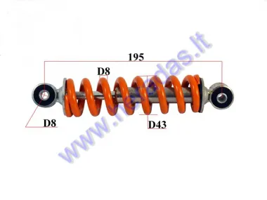 Shock absorber for 50cc motorcycle L195 spring diameter 8