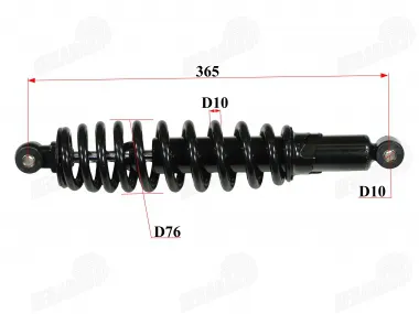 Shock absorber for ATV quad bike L365 spring diameter 10
