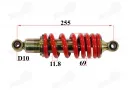 Amortizatorius galinis motociklo L255 sp11.8 tinka FR50