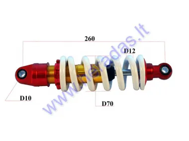 Rear shock absorber for motorcycle CBF33 L260 spring diameter 12