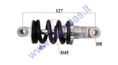 Shock absorber for ATV quad bike, motorcycle up to 50cc L127 spring diameter 7