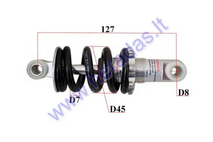 Shock absorber for ATV quad bike, motorcycle up to 50cc L127 spring diameter 7