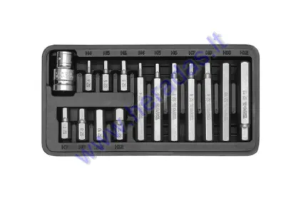 15 piece hexagon bit set  H4, H5, H6, H7, H8, H10, H12 L=30mm, L=70mm